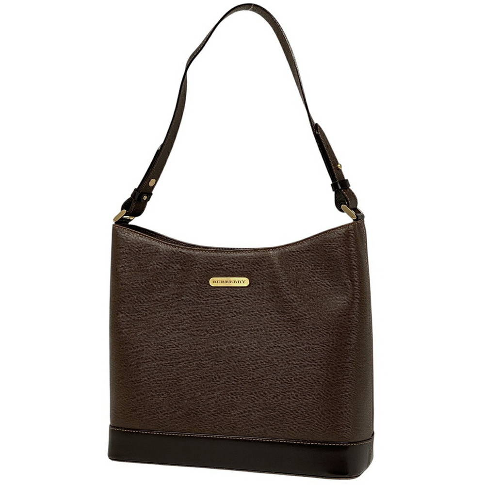 Burberry logo Shoulder Bag Hobo canvas brown